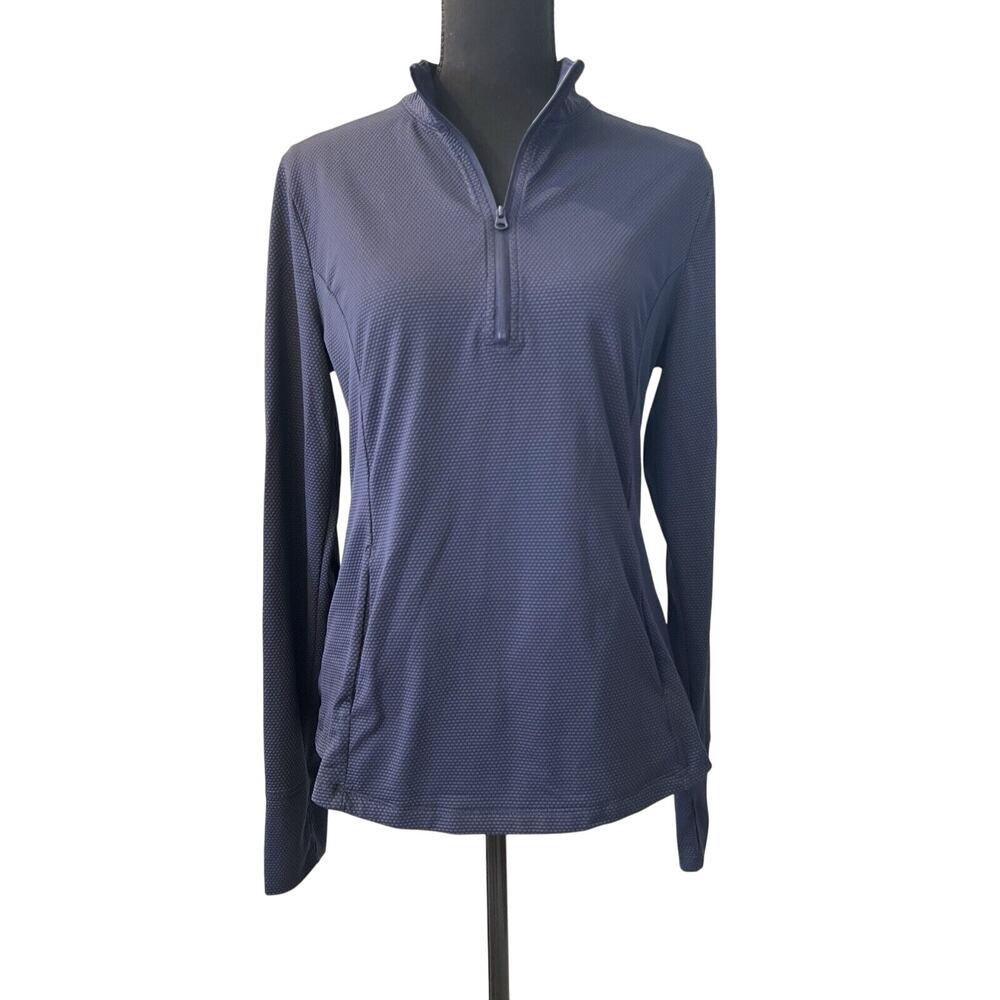 Tommy Bahama GOLF Women's Large 1/4 Zip Navy Blue Pullover Sweatshirt Athletic L